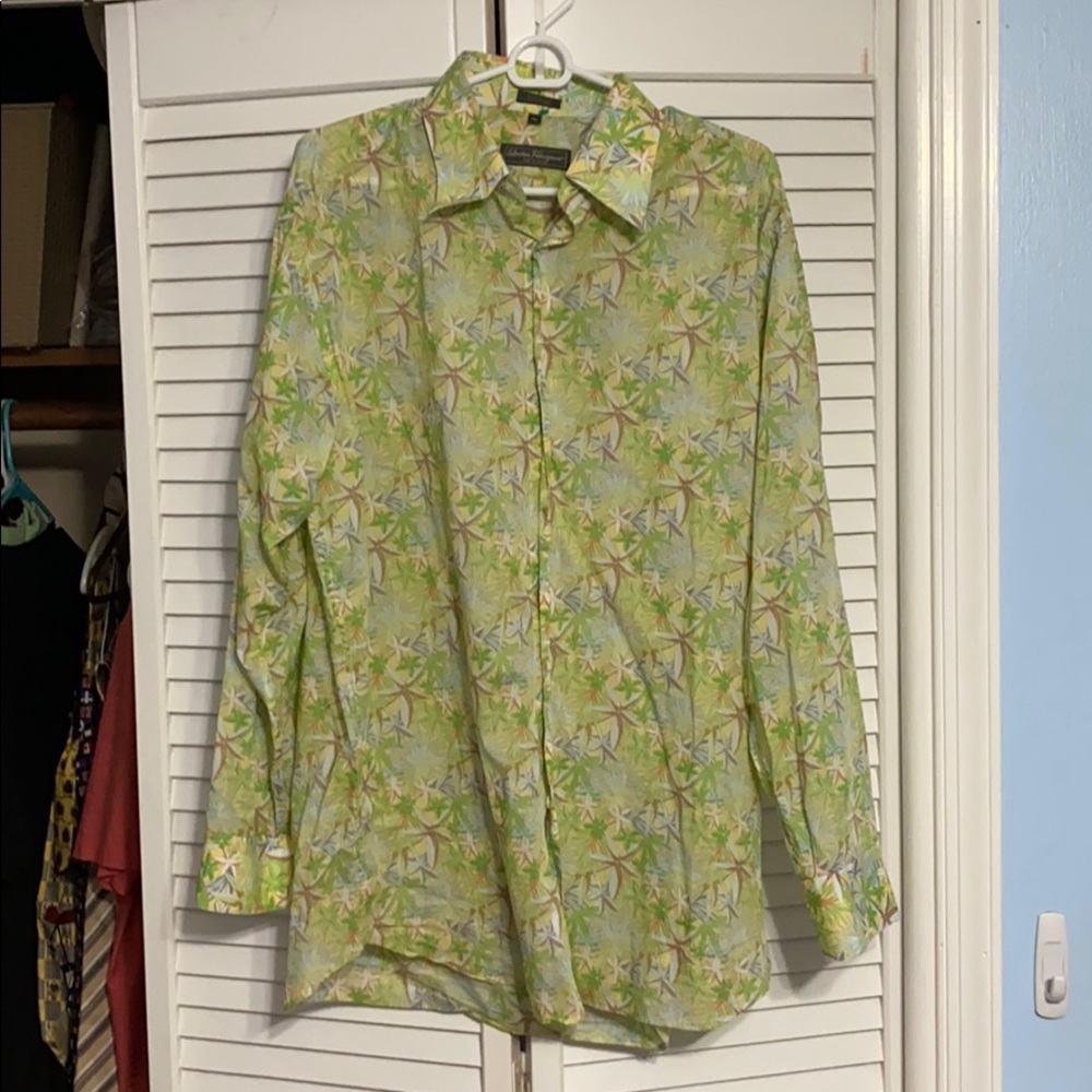 Salvatore Ferragamo XL tropical dress shirt